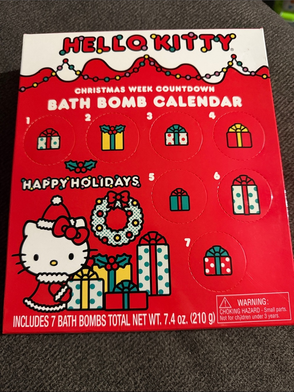 Hello Kitty Red and White Holiday Bath Bomb Countdown